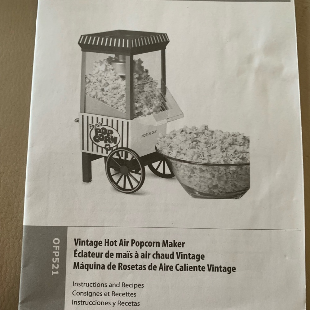 Nostalgia Black and White Popcorn Cart